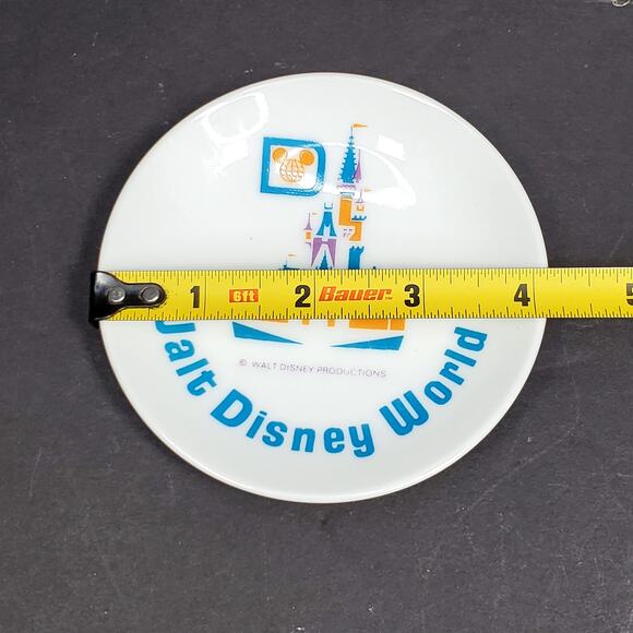Vtg Walt Disney World Small Trinket Dish Hanging Plate Cinderella's Castle 4" - Picture 4 of 5